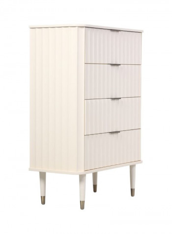 Clara Wooden Nightstand White 92x125x43cm