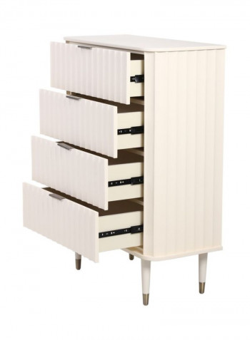 Clara Wooden Nightstand White 92x125x43cm