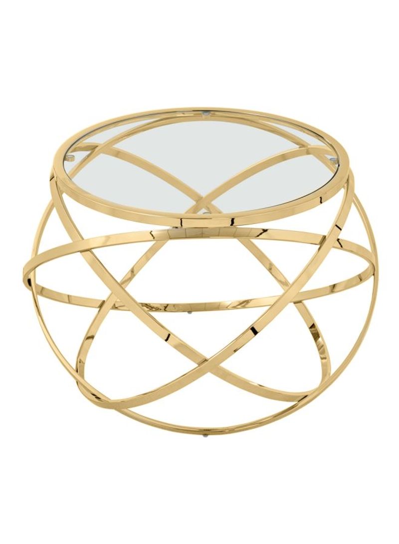 Orbit Round Side Table Gold/Clear 70x70x50centimeter
