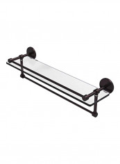 Brass Towel Bar With Glass Shelf Antique Bronze/Clear 22x5inch