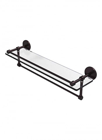 Brass Towel Bar With Glass Shelf Antique Bronze/Clear 22x5inch