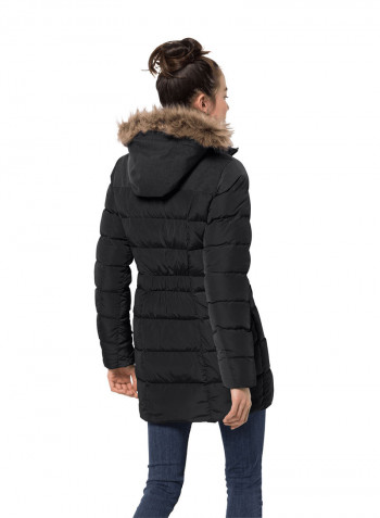 Hooded Baffin Island Long Jacket Black