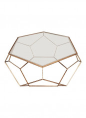 Plutonic Glass Top Coffee Table Clear/Gold 100x100x48cm