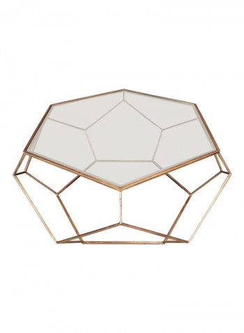 Plutonic Glass Top Coffee Table Clear/Gold 100x100x48cm
