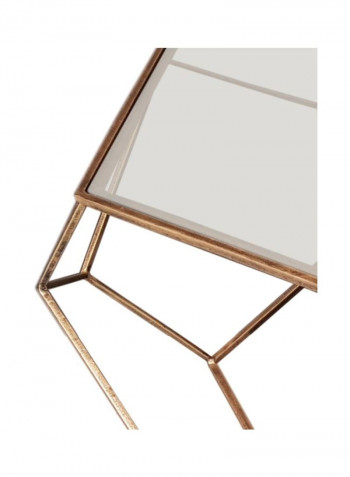 Plutonic Glass Top Coffee Table Clear/Gold 100x100x48cm