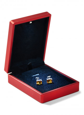 18 Karat Gold Citrine Rectangular Earrings