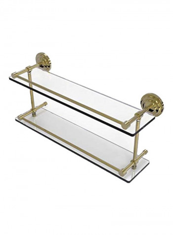 Que New Double Gallery Rail Glass Shelf Gold/Clear 22inch