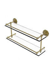 GAL Monte Carlo Double Gallery Rail Glass Shelf Clear/Gold 22inch