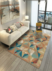 Geometric Pattern Anti-Slip Living Room Carpet Multicolour 200x300centimeter