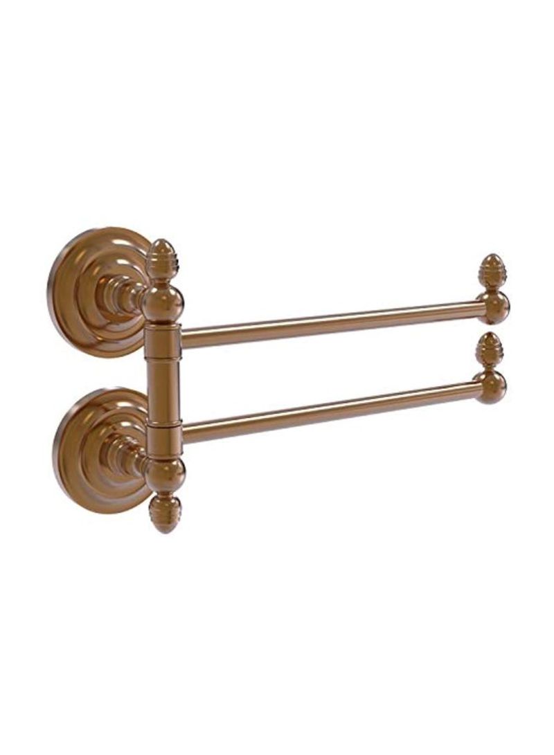 Que New Collection 2 Swing Arm Towel Rail Gold 12.5 x 7 x 7.1inch