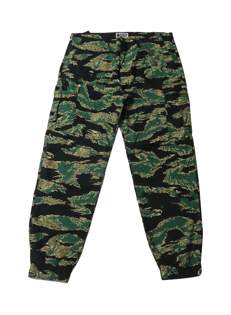 6-Pocket Mid-Rise Jogger Pants Green/Black/Beige