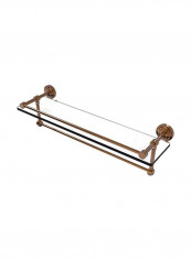 Dottingham Gallery Glass Shelf With Towel Bar Clear/Gold 22inch