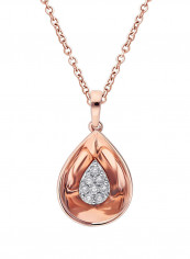 18 Karat Rose Gold 0.15 Carat Diamond Pendant
