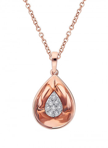 18 Karat Rose Gold 0.15 Carat Diamond Pendant
