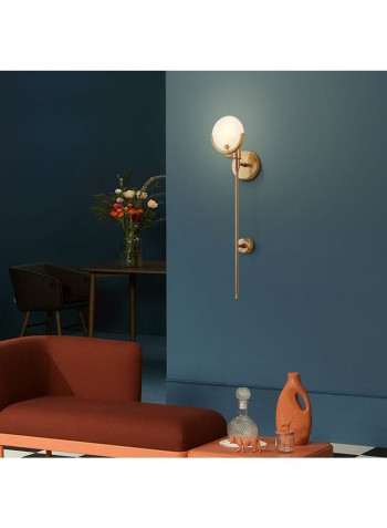 Personality Bedside Light Full Copper LED Wall Lamp Gold 14x14x65centimeter