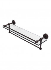 Glass Shelf With Towel Bar Clear/Black 22inch reviews Glass Shelf With Towel Bar Clear/Black 22inch