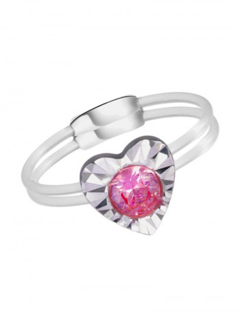 18 Karat White Gold 0.14 Ct Ruby Studded Floats Ring