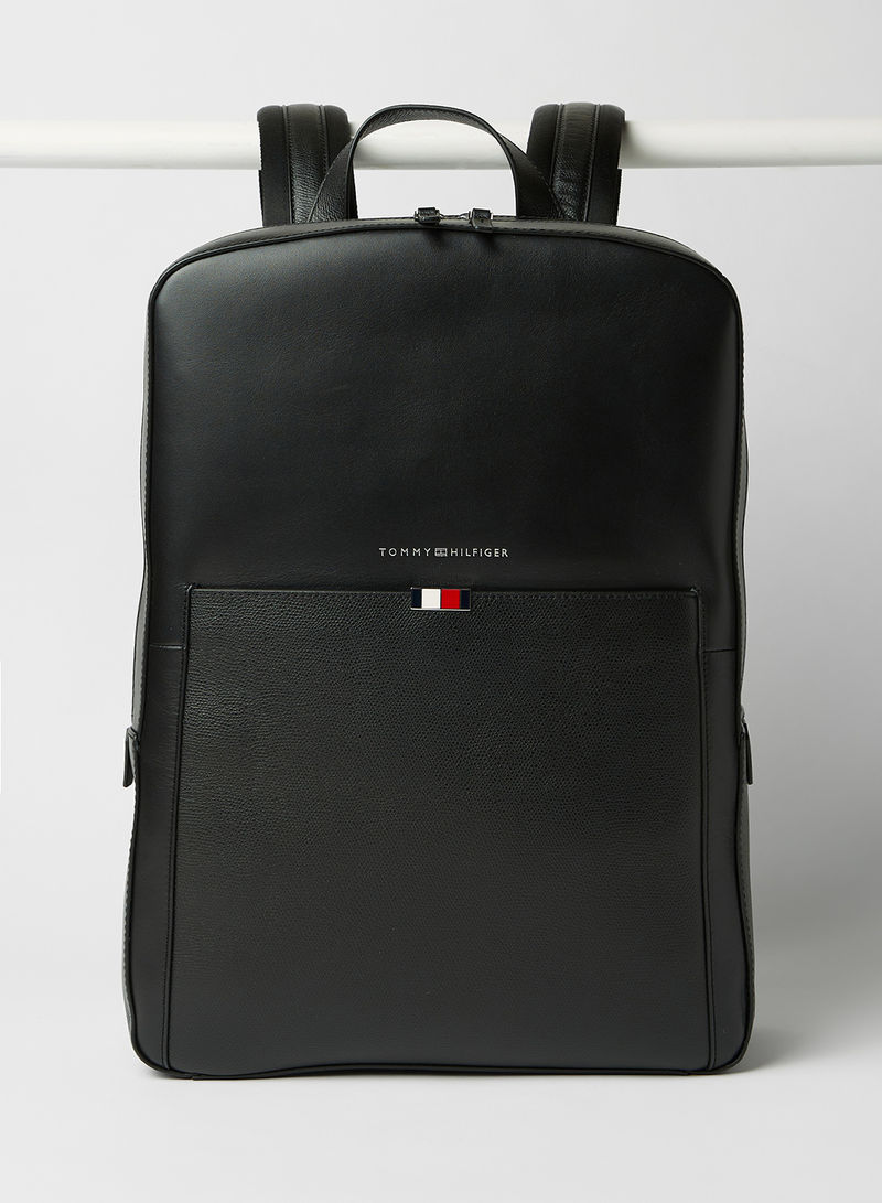 Business Leather Backpack Black