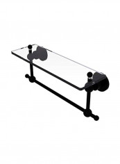 Glass Shelf With Towel Bar Clear/Black