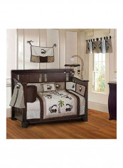 10-Piece Monkey Printed Crib Bedding Set