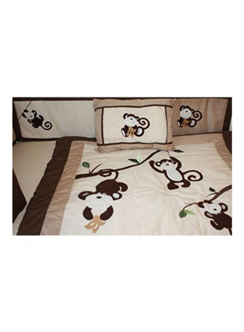 10-Piece Monkey Printed Crib Bedding Set