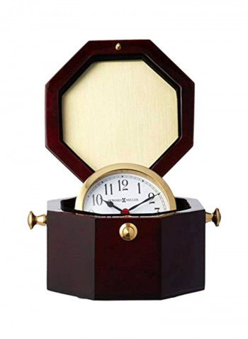 Chronometer Weather And Maritime Table Clock With Storage Chest Set Gold/Brown 7x3.75x5.5inch
