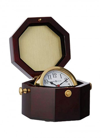 Chronometer Weather And Maritime Table Clock With Storage Chest Set Gold/Brown 7x3.75x5.5inch