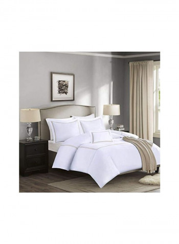 Pack Of 4 Duvet Cover Set White/Beige King