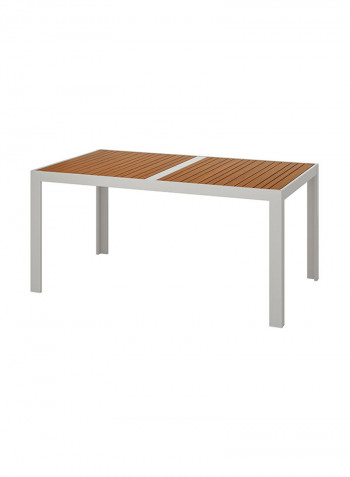 Aluminium Outdoor Table Grey/Brown 156 x 90 x 73centimeter