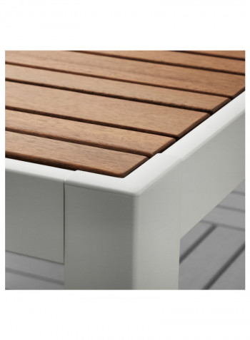Aluminium Outdoor Table Grey/Brown 156 x 90 x 73centimeter