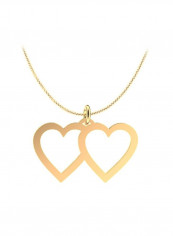 22 Karat Gold Double Heart Design Pendant Necklace
