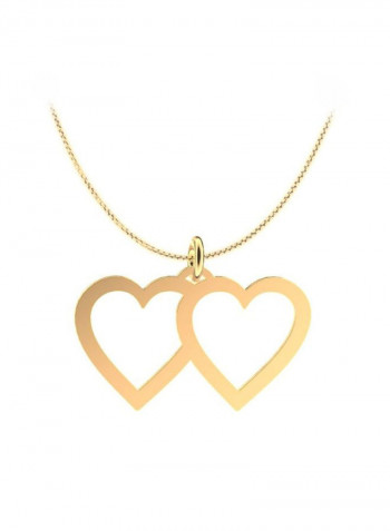 22 Karat Gold Double Heart Design Pendant Necklace