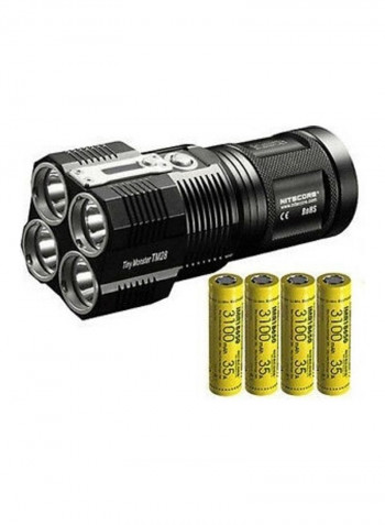 Rechargeable LED Flashlight With 4 Batteries 6000 Lumens TM28