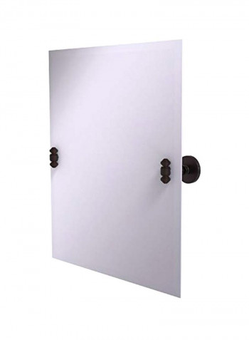 Beveled Edge Wall Mirror Brown/Silver 26x26x21inch