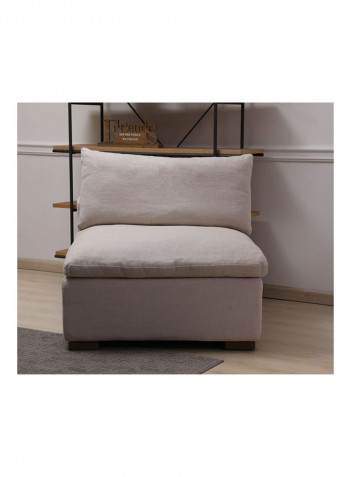 3-Piece Hayward Armless Single Seater Sofa Set Beige 42x42x42centimeter
