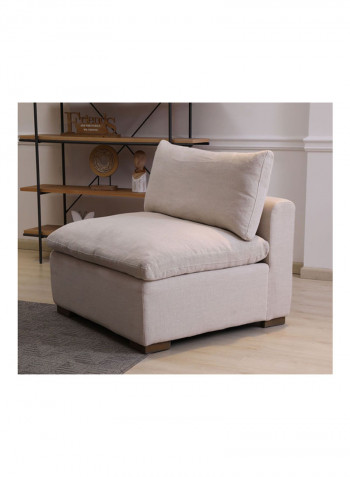 3-Piece Hayward Armless Single Seater Sofa Set Beige 42x42x42centimeter