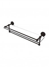 Dottingham Gallery Towel Bar Glass Shelf Clear/Black 22inch