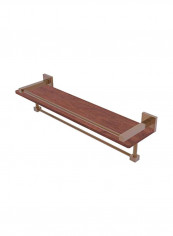 Montero Collection Integrated Towel Bar Wood Shelf Brown/Gold 22inch