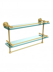 Dottingham Gallery Double Towel Bar Glass Shelf Gold/Blue 22inch