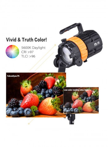 Pulsar5 Mini LED Photography Spotlight 14x12.7x13.5centimeter Black/Yellow