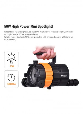 Pulsar5 Mini LED Photography Spotlight 14x12.7x13.5centimeter Black/Yellow