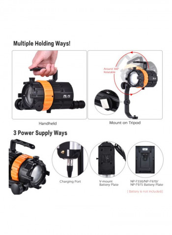 Pulsar5 Mini LED Photography Spotlight 14x12.7x13.5centimeter Black/Yellow
