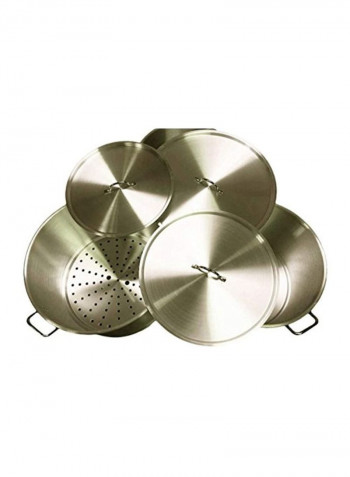 3-Piece Stainless Steel Stock Pot Set Silver