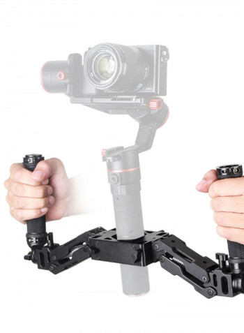 5 Axis Dual Handle Grip Spring Handheld Handlebar Black