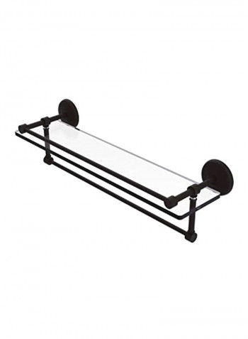 Gallery Towel Bar Glass Shelf Clear/Black 22inch