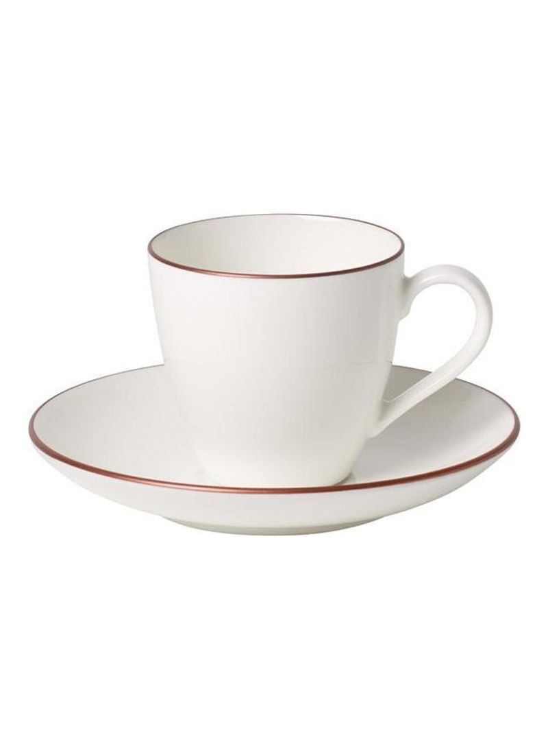 12-Piece Anmut Rosewood Espresso Cup And Saucer Set White/Brown