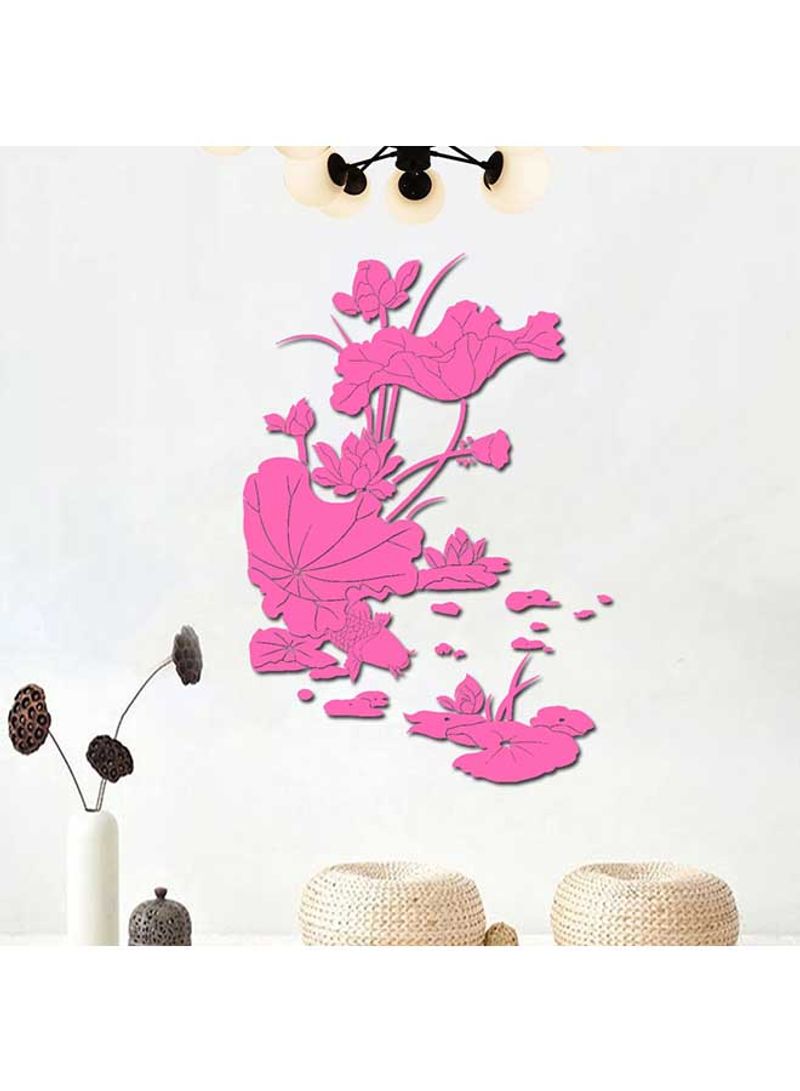 Fashion Lotus Pattern Wall Sticker Pink