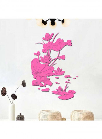 Fashion Lotus Pattern Wall Sticker Pink