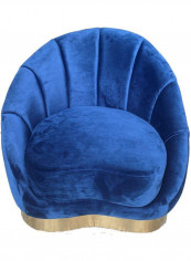 Valenciaga 1-Seater Sofa Blue/Gold 82x79x76cm