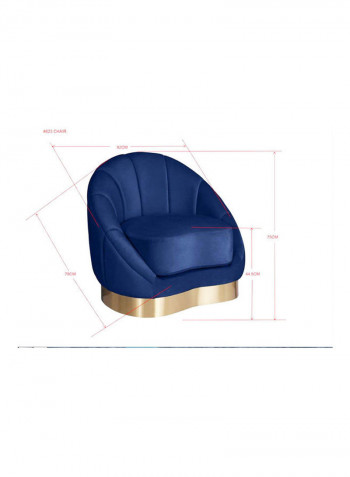 Valenciaga 1-Seater Sofa Blue/Gold 82x79x76cm